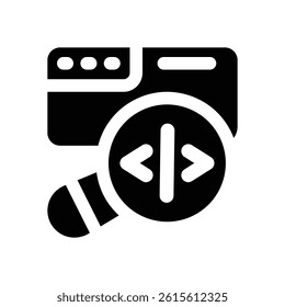 code review glyph icon. Strong and solid vector icon for websites, mobile interfaces, presentations, and visual branding. High quality and easy to edit.