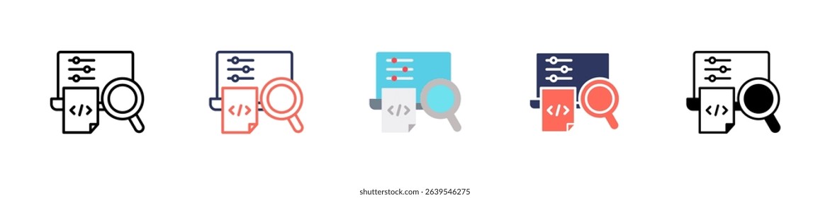 Code Review Icon Multiple Vector Illustration