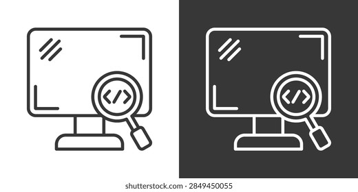 Code Review Icon Set Vector Collection Isolated In Black And White