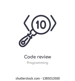 code review outline icon. isolated line vector illustration from programming collection. editable thin stroke code review icon on white background