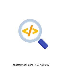Code review vector icon, flat