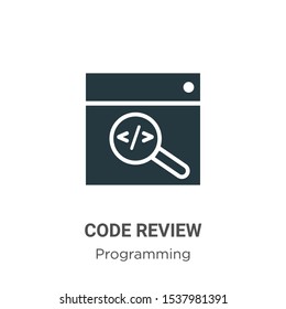 Code review vector icon on white background. Flat vector code review icon symbol sign from modern programming collection for mobile concept and web apps design.