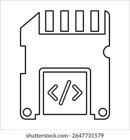 Code Save Icon, Line Vector graphics