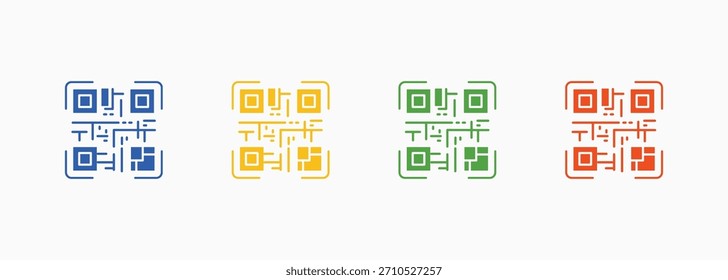 Elemento De Coleção De Estilo De Várias Cores De Digitalização De Código Para Design
