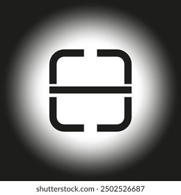 Code scanner icon. Black and white gradient. Minimalist design. Vector illustration.