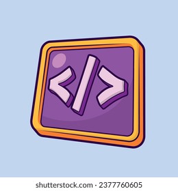 Code Script Symbol Flat Design Vector Illustration
