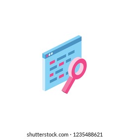 Code search Isometric 3d icon. Creative illustration idea.