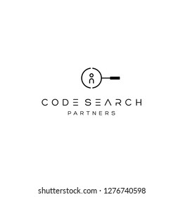 code search logo design template. creative sign. Universal vector icon. - Vector