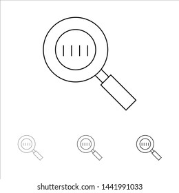 Code, Code Search, Magnifier, Magnifying Bold and thin black line icon set