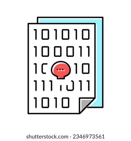 code of security software system color icon vector. code of security software system sign. isolated symbol illustration