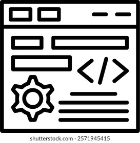 Code Setting Line Vector Icon Design