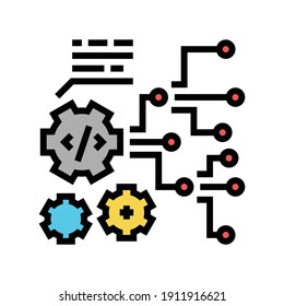 code and settings working process color icon vector. code and settings working process sign. isolated symbol illustration
