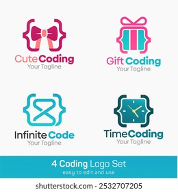 Code Shape Logo Template Set. Good for Business, Agency, Community and Organization