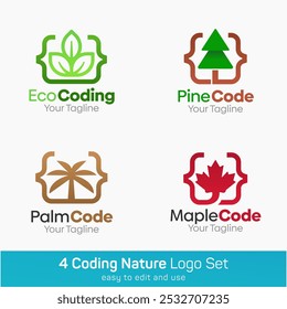 Code Shape Logo Template Set. Good for Business, Agency, Community and Organization