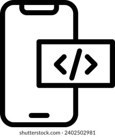 Code single vector line icon 