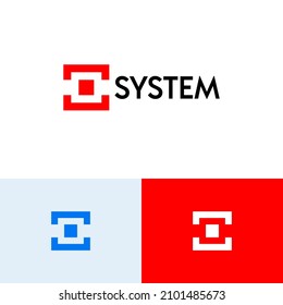 Code system security logo design vector concept. Cloud data logomark illustration. Can representing tech, system, connect, blockchain, crypto, metaverse. 