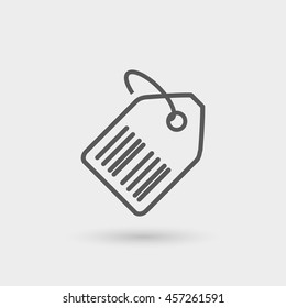 code tag  thin line icon isolated with shadow