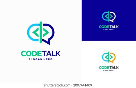 Code Talk Logo Designs Concept Vector, Code Programmer Forum Logo Template