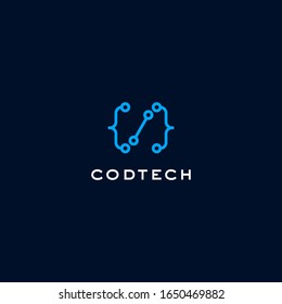 Code Tech Logo Design Vector Illustration Stock Vector (Royalty Free ...