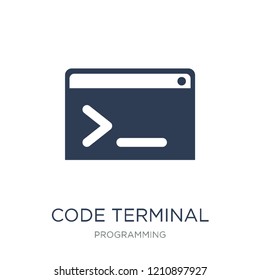 Code terminal icon. Trendy flat vector Code terminal icon on white background from Programming collection, vector illustration can be use for web and mobile, eps10