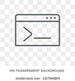 Code terminal icon. Trendy flat vector Code terminal icon on transparent background from Programming collection. High quality filled Code terminal symbol use for web and mobile