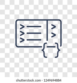 Code terminal icon. Trendy linear Code terminal logo concept on transparent background from Programming collection