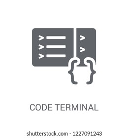 Code terminal icon. Trendy Code terminal logo concept on white background from Programming collection. Suitable for use on web apps, mobile apps and print media.