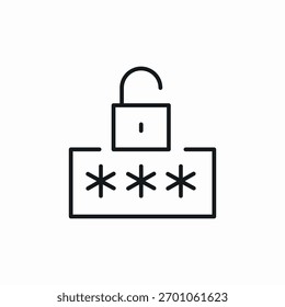 code unlock icon sign vector