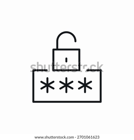 code unlock icon sign vector