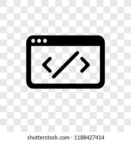 Code vector icon isolated on transparent background, Code transparency logo concept