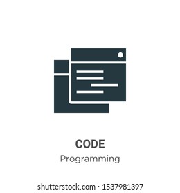 Code vector icon on white background. Flat vector code icon symbol sign from modern programming collection for mobile concept and web apps design.