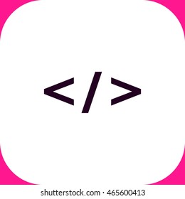 Code vector icon on white background.