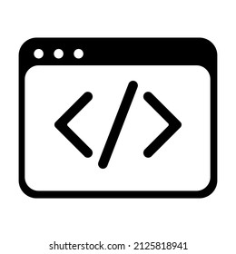 Code vector icon. Trendy flat style. Vector illustration isolated on white background