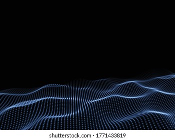 Code Wave Background. Abstract Backdrop. Dots Digital Pattern. Points Technology Texture. Vector illustration