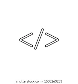 Code, web icon. Vector illustration, flat design.