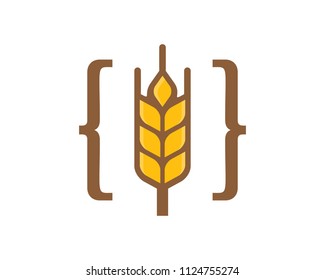 Code Wheat Icon Logo Design Element