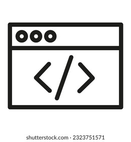 code window icon. Vector illustration. stock image.