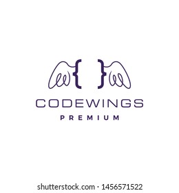 code wing angel logo vector icon illustration