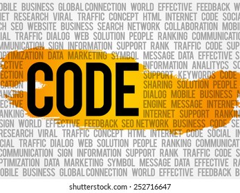 Code word cloud, business concept