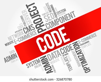 CODE word cloud, business concept