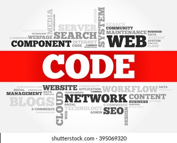 CODE word cloud, business concept