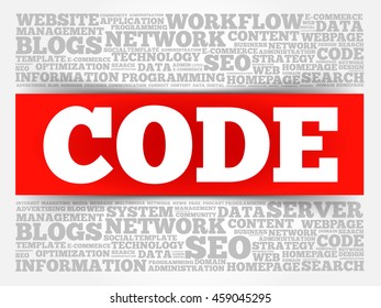 CODE word cloud collage, business concept background