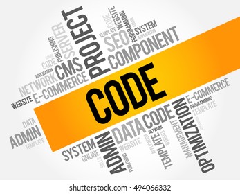 CODE word cloud collage, business concept background