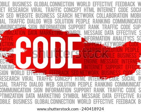 Code word cloud ,vector business concept background