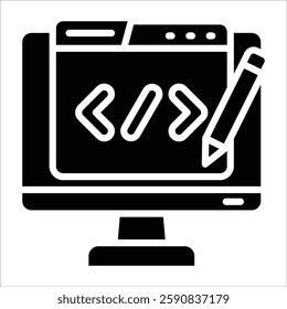 Code Writer Icon Element For Design