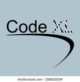 code xl fonts with light blue background concept illustration. slogan vektor