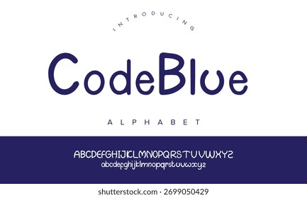 Codeblue alphabet font with a natural handwritten script look, ideal for logos, invitations, and creative projects