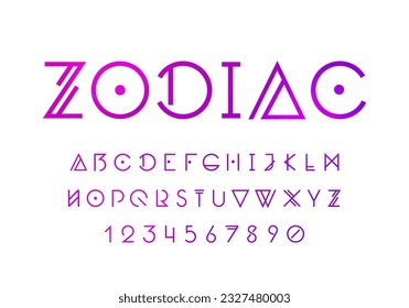 Coded Style Font Set. Mystic And Futuristic Typography