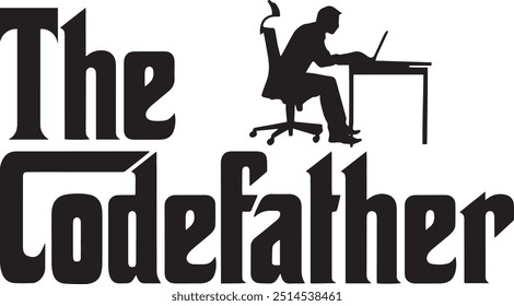 The Codefather. Funny programmer t-shirt design.