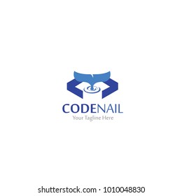 Codenail Whale Logo Template